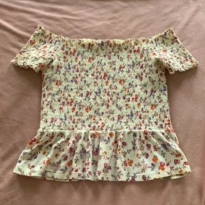 Off the shoulder floral top from AE, size S